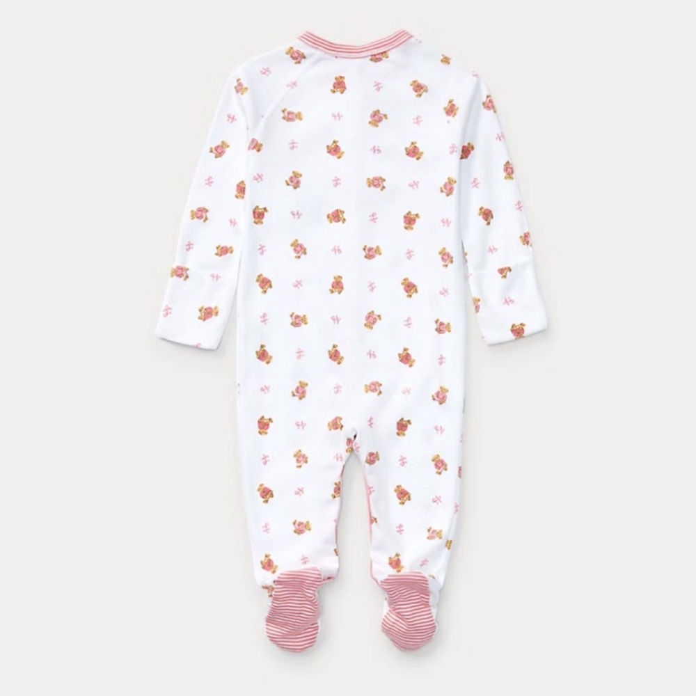 Ralph Lauren White and Pink Floral Kids Footie - Picture 2 of 4